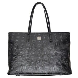 MCM Black Visetos Anya Tote Shoulder Bag Top Zip Carryall